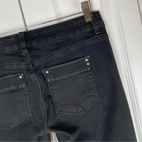 WHBM Modern Flare Jeans Women’s 4 Black Embellished Y2K Gorpcore Goth Casual - Picture 10 of 16